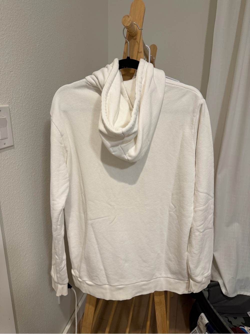 adidas White Hoodie with Black Trefoil Logo - Picture 4 of 4